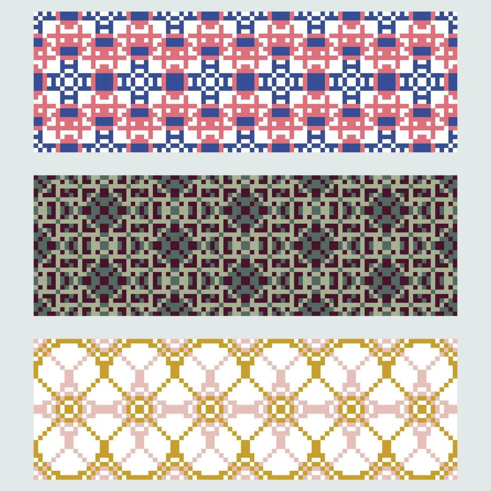 four different patterns with geometric shapes vector