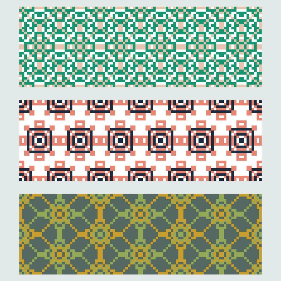 four different patterns with geometric shapes vector