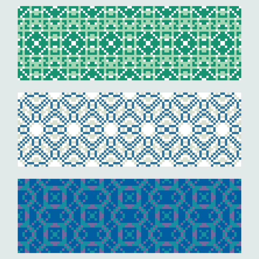 four different patterns with geometric shapes vector