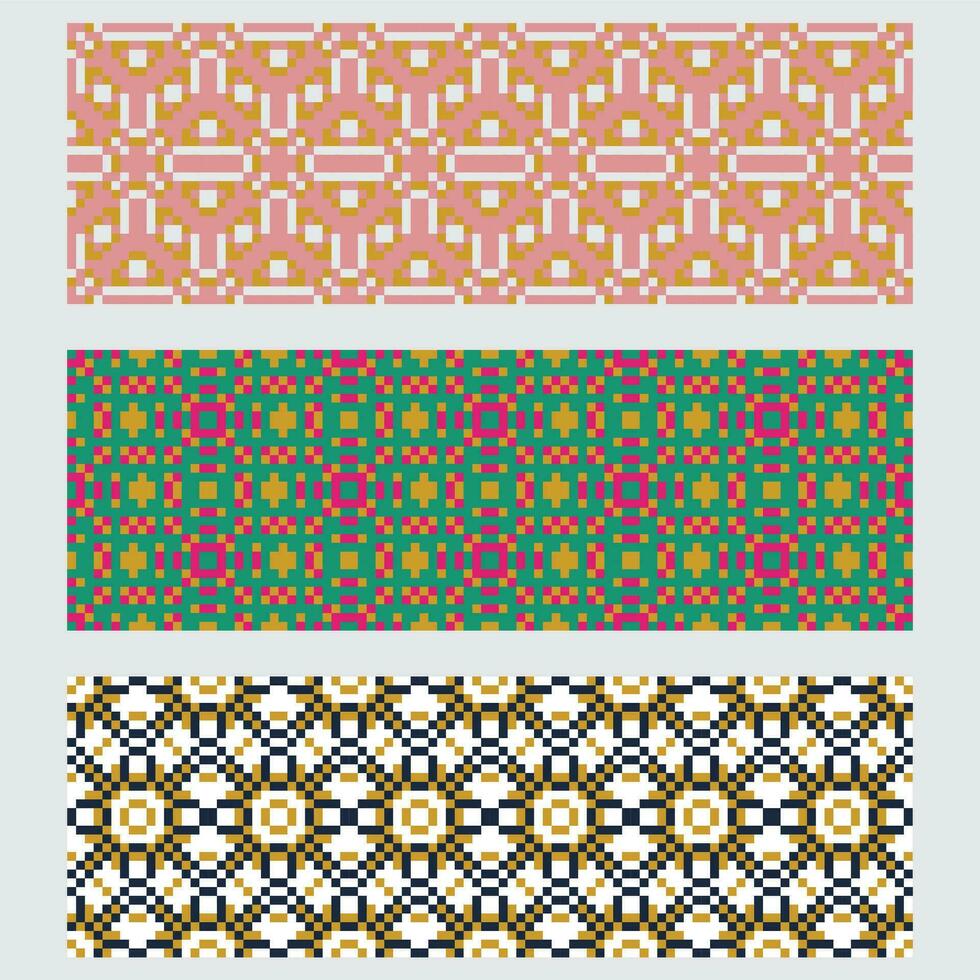 four different colored geometric patterns vector