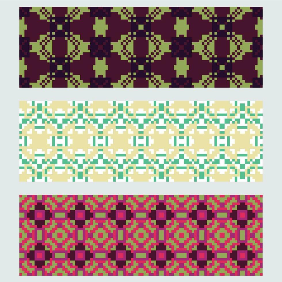 four different colored geometric patterns vector