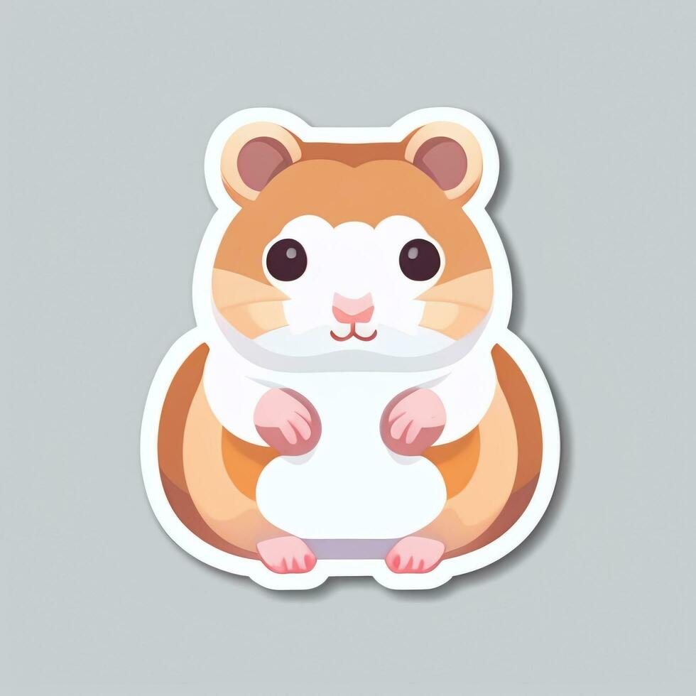 AI generated Cute Hamster Portrait Avatar Clip Art Gamer Icon Sticker Decoration Simple Background photo