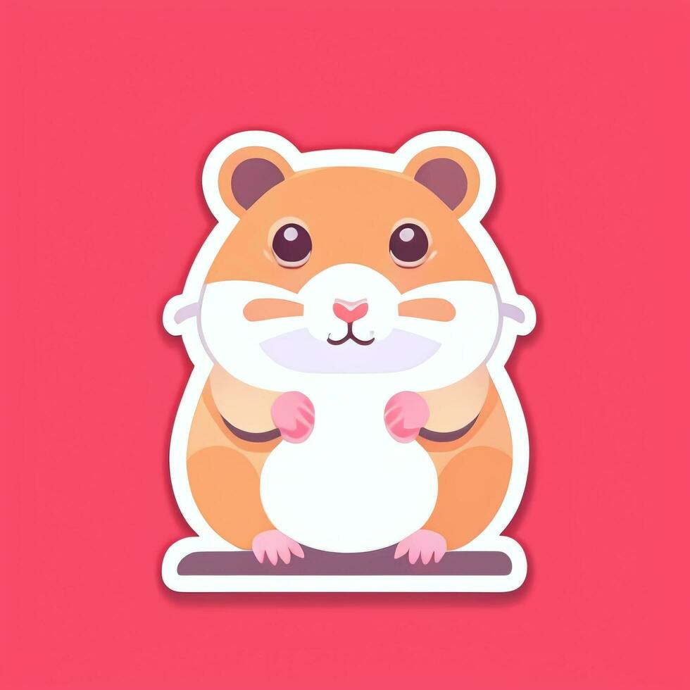 AI generated Cute Hamster Portrait Avatar Clip Art Gamer Icon Sticker Decoration Simple Background photo