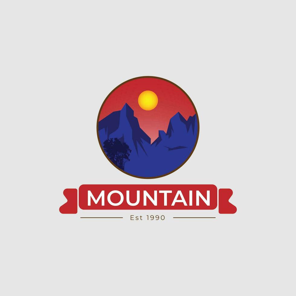 Mountain logo design adventure vector