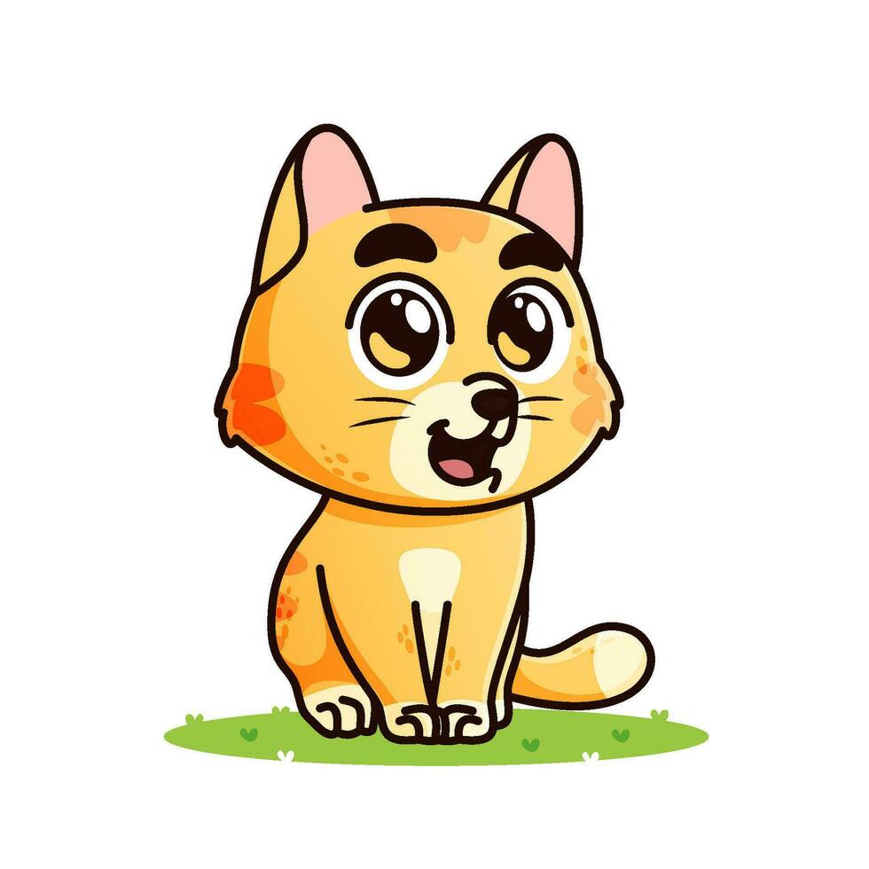 cute Cat cartoon, animal alphabet cute cartoon vector