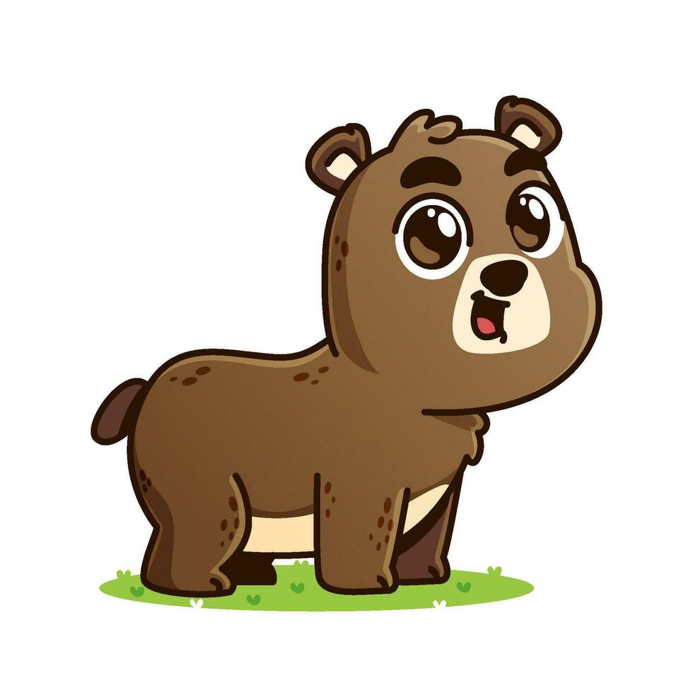 cute Bear cartoon, animal alphabet cute cartoon vector