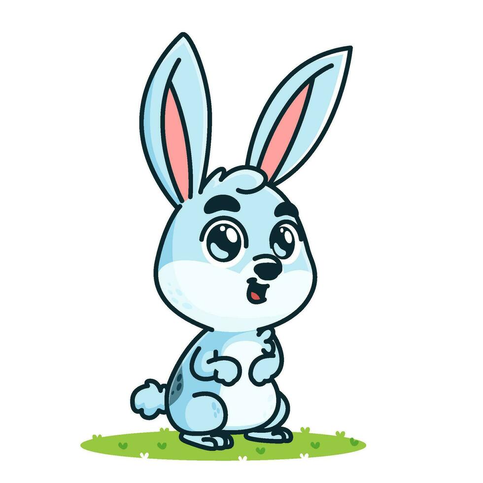 cute Rabbit cartoon, animal alphabet cute cartoon vector