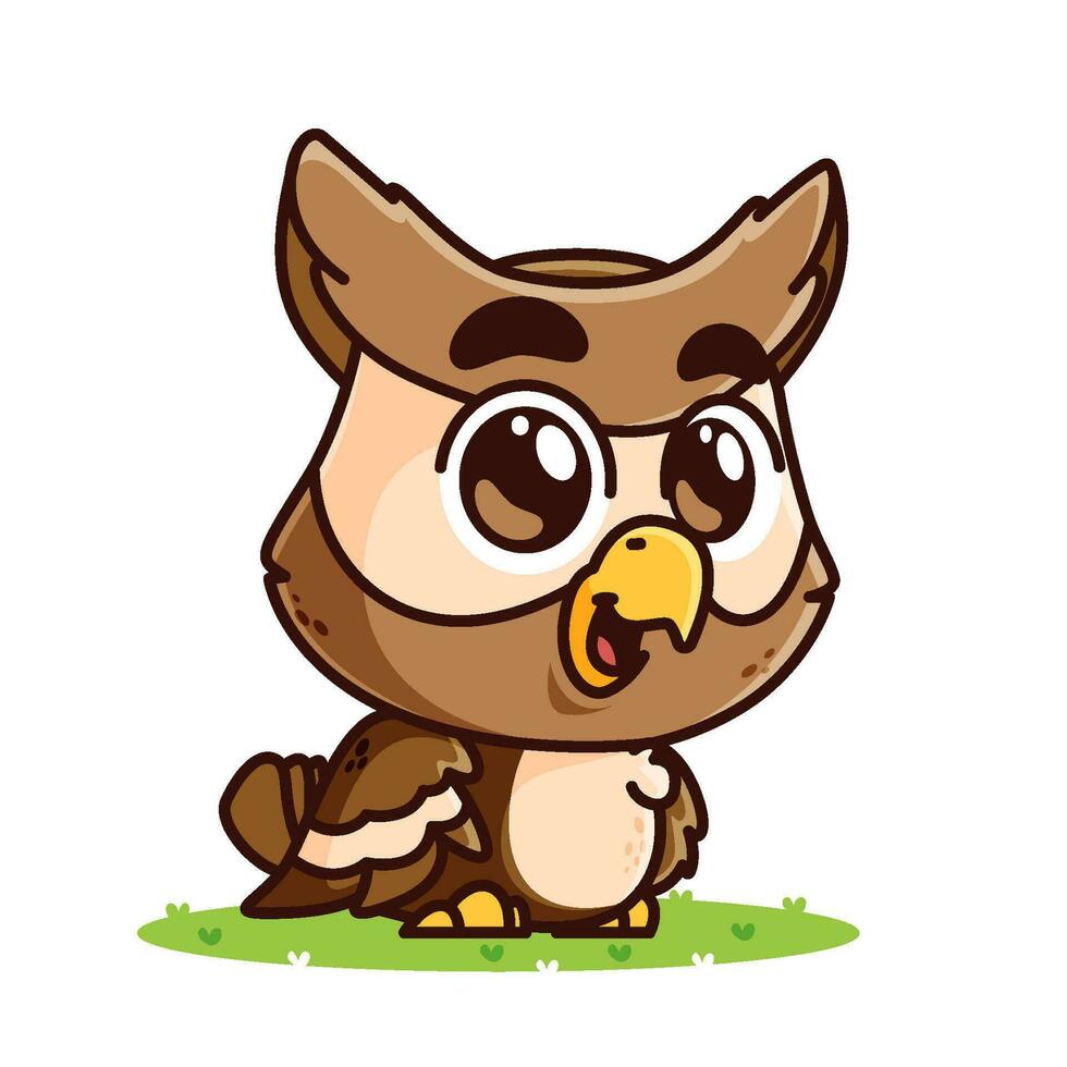 cute owl cartoon, animal alphabet cute cartoon vector