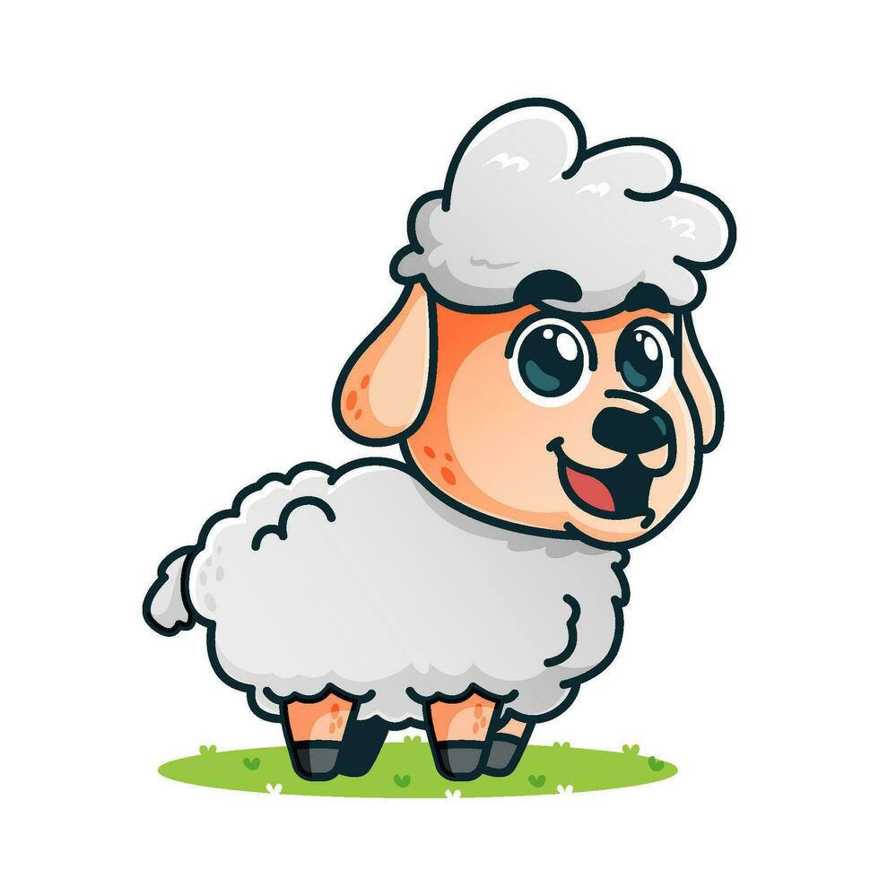cute sheep cartoon, animal alphabet cute cartoon vector