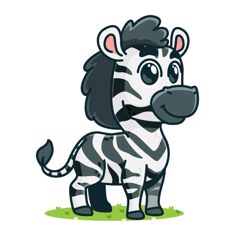 cute Zebra cartoon, animal alphabet cute cartoon vector