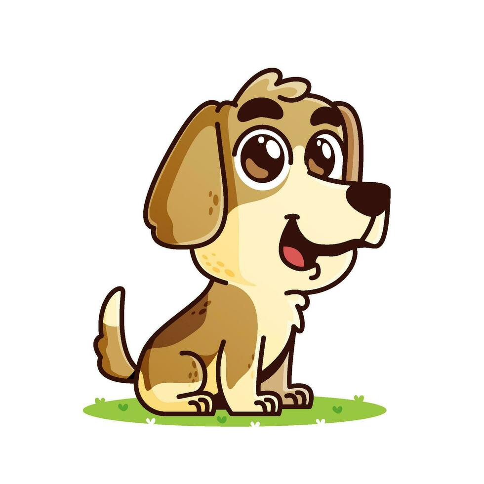 cute Dog cartoon, animal alphabet cute cartoon vector