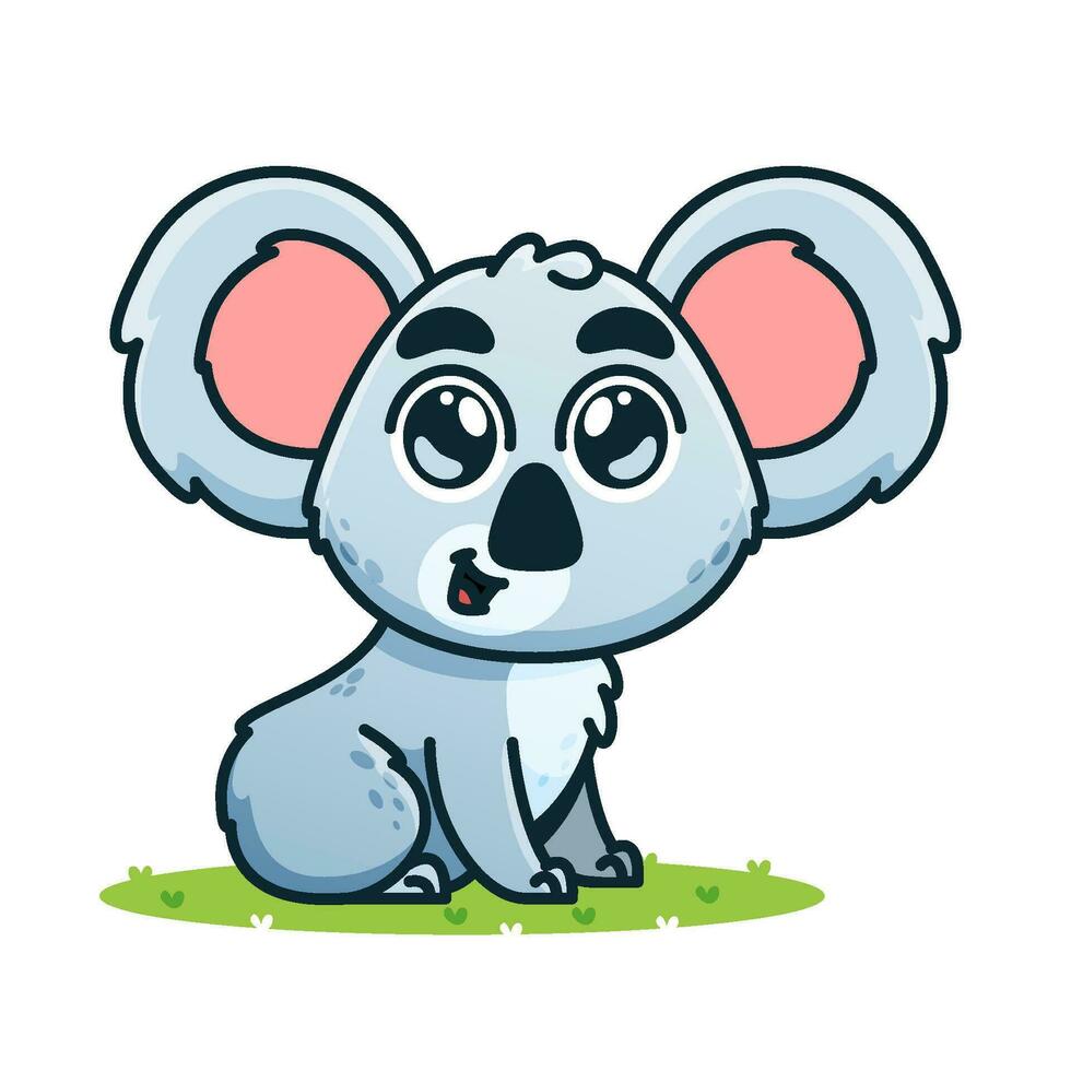 cute koala cartoon, animal alphabet cute cartoon vector