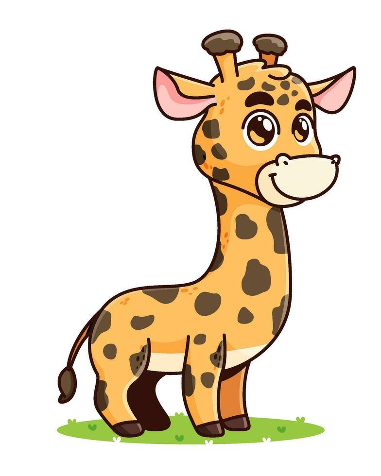 cute giraffe cartoon, animal alphabet cute cartoon vector