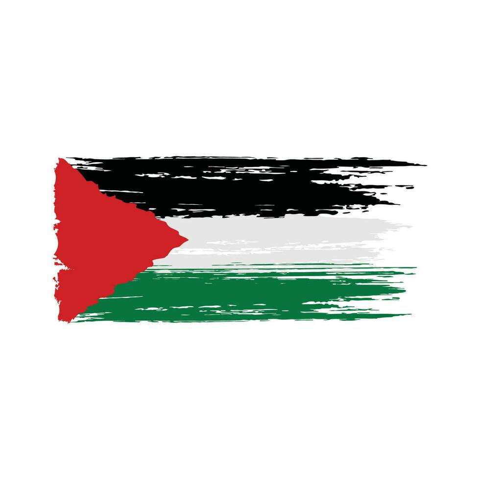 Flag of palestine brush paint style vector illustration.
