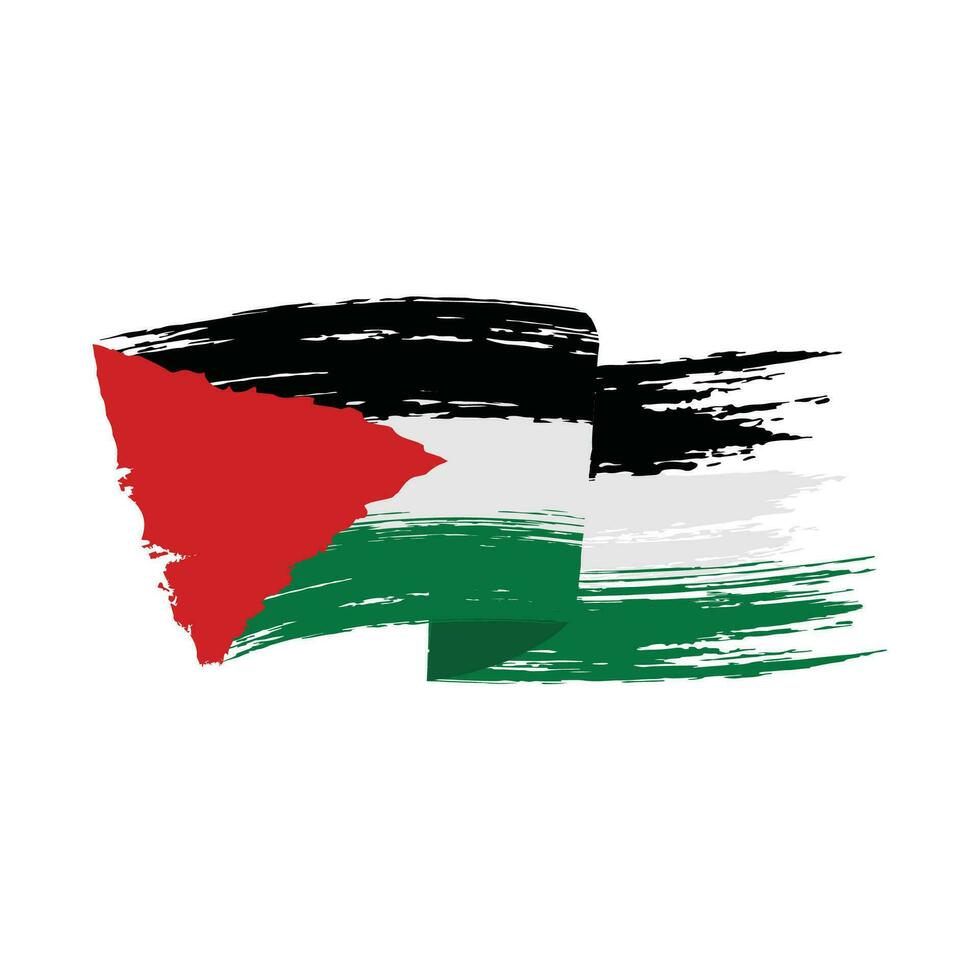 bandera de Palestina cepillo pintar estilo vector ilustración.