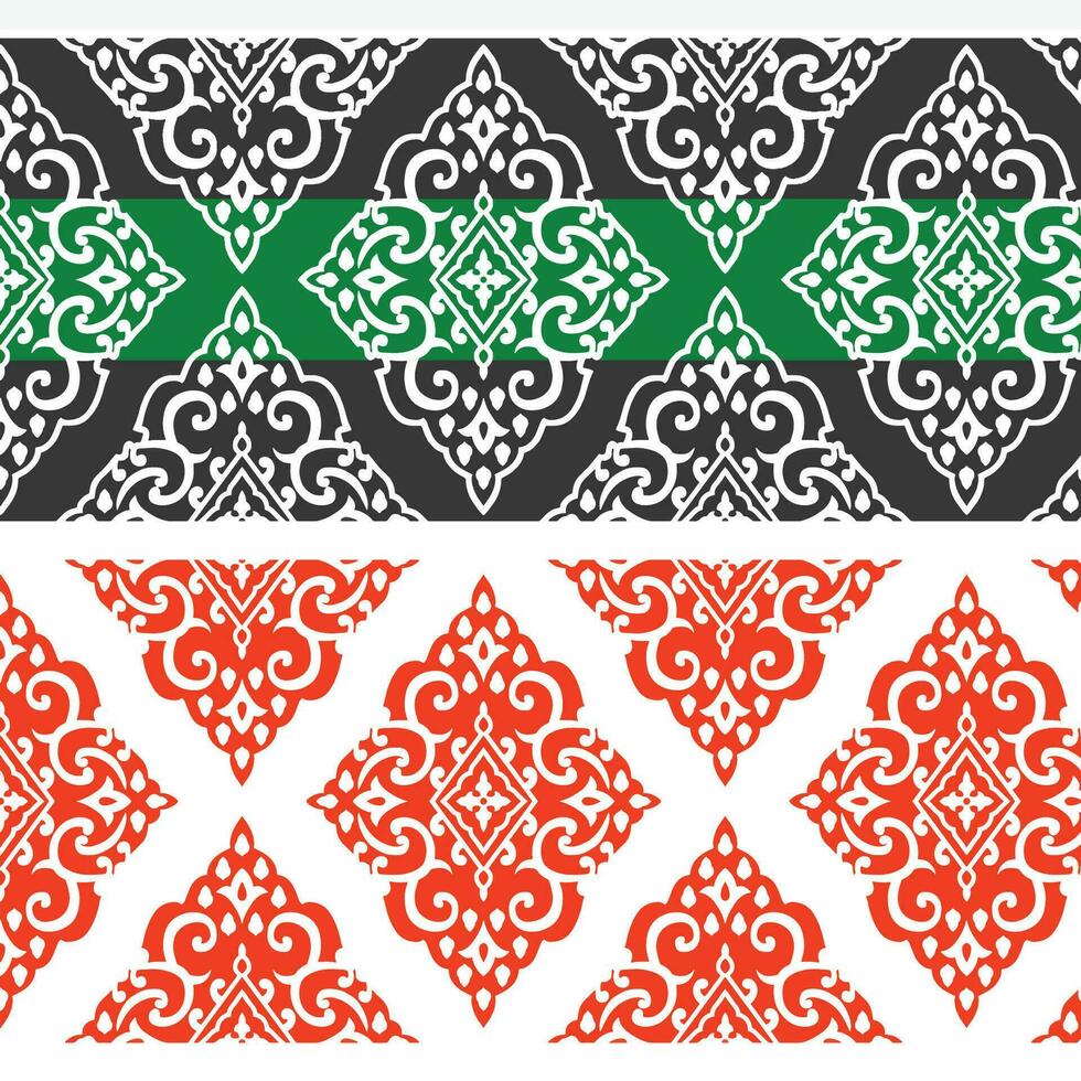 rojo y verde floral diseño en blanco fundamento vector