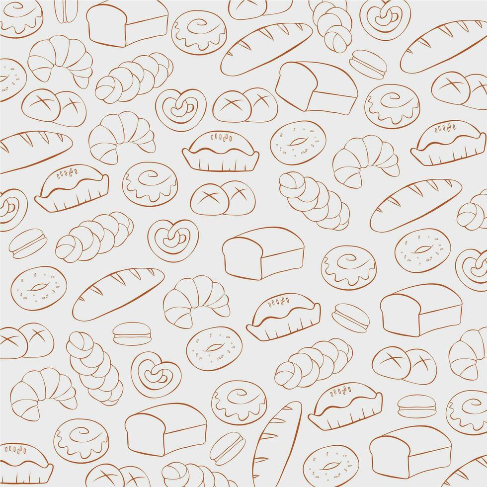 Hand drawn bakery illustration, line drawing of bakery vector