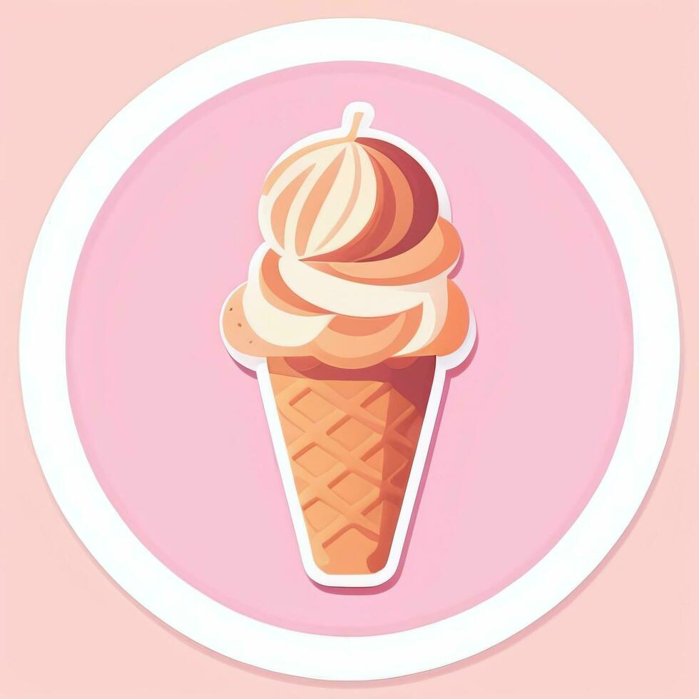 AI generated Ice Cream Icon Clip Art Sticker Decoration Simple Background photo