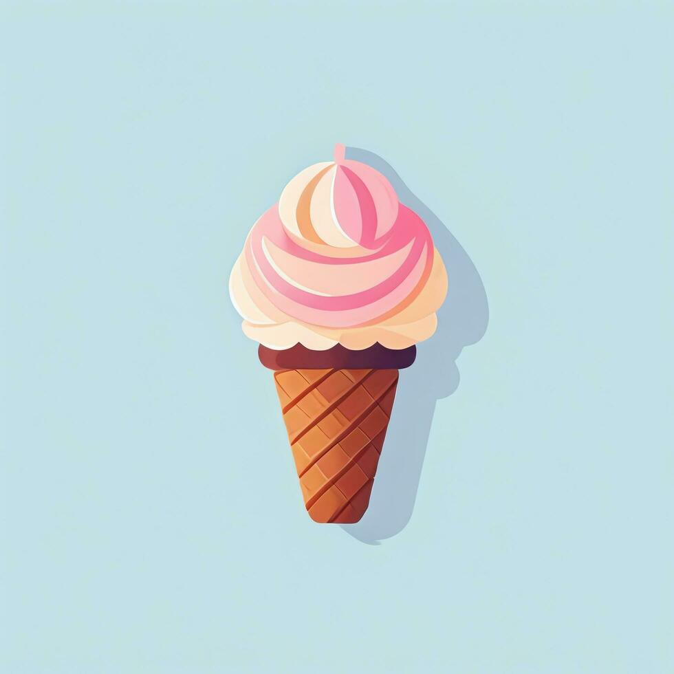 AI generated Ice Cream Icon Clip Art Sticker Decoration Simple Background photo