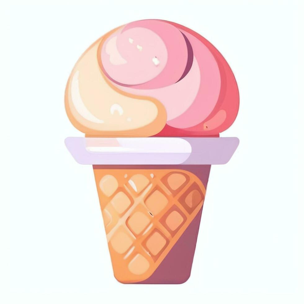 AI generated Ice Cream Icon Clip Art Sticker Decoration Simple Background photo
