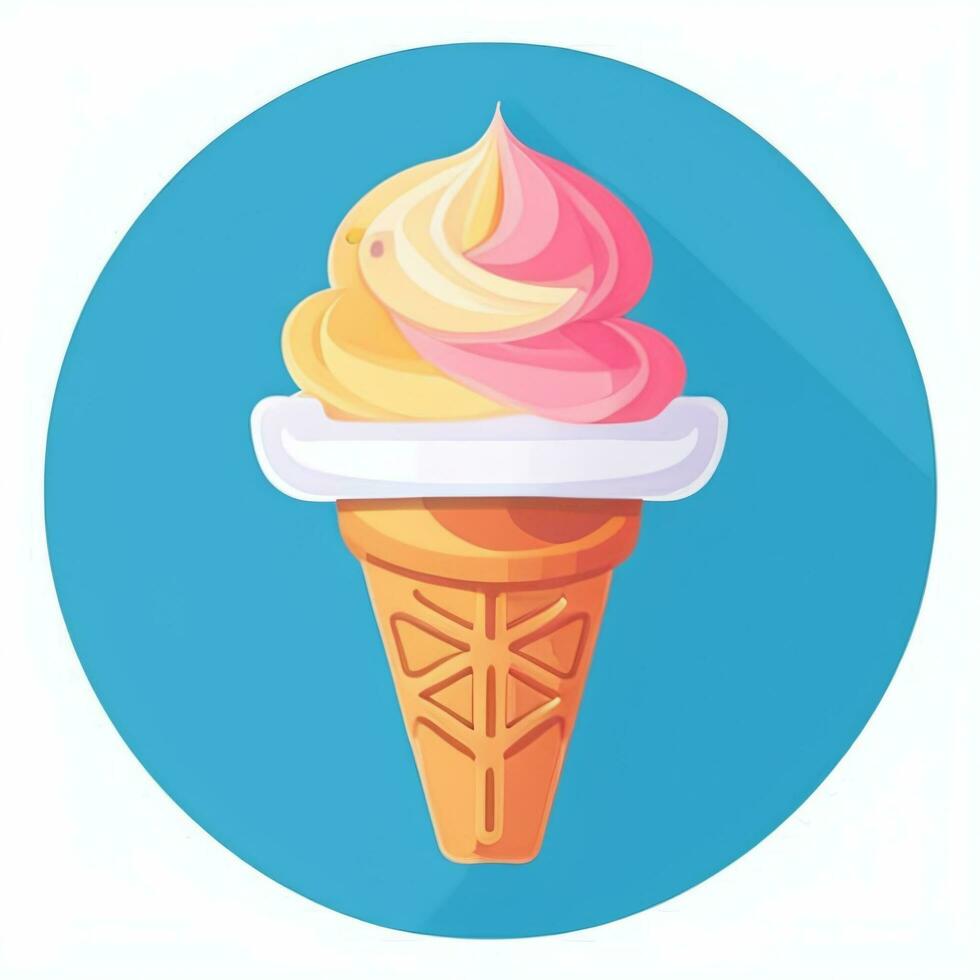 AI generated Ice Cream Icon Clip Art Sticker Decoration Simple Background photo