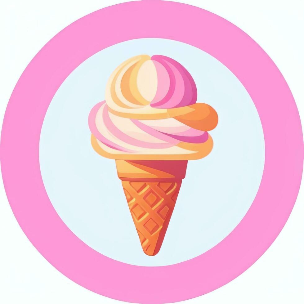 AI generated Ice Cream Icon Clip Art Sticker Decoration Simple Background photo