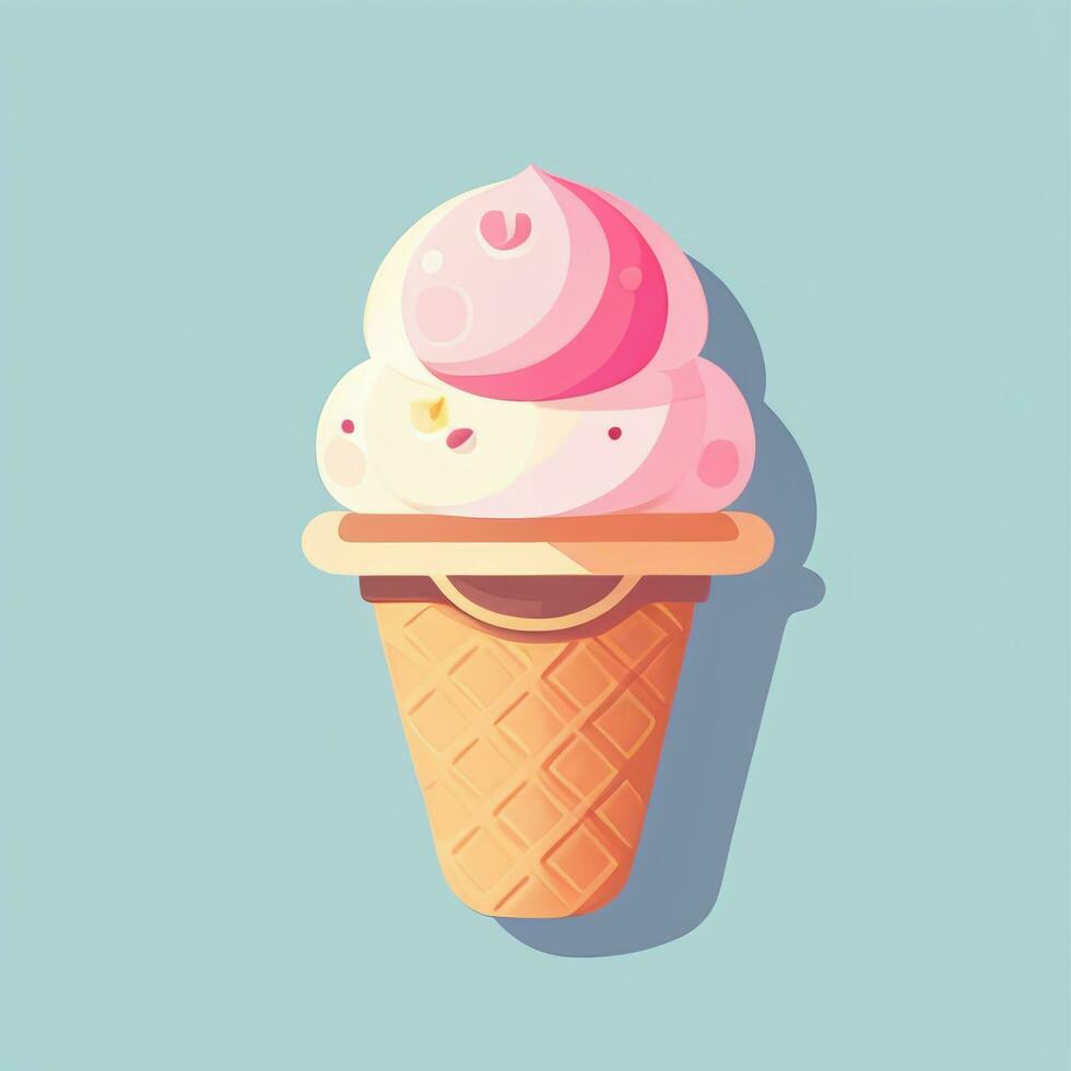 AI generated Ice Cream Icon Clip Art Sticker Decoration Simple Background photo