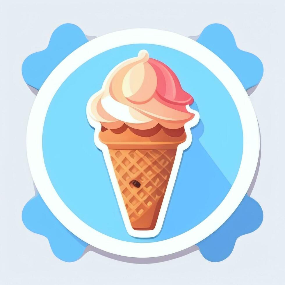 AI generated Ice Cream Icon Clip Art Sticker Decoration Simple Background photo