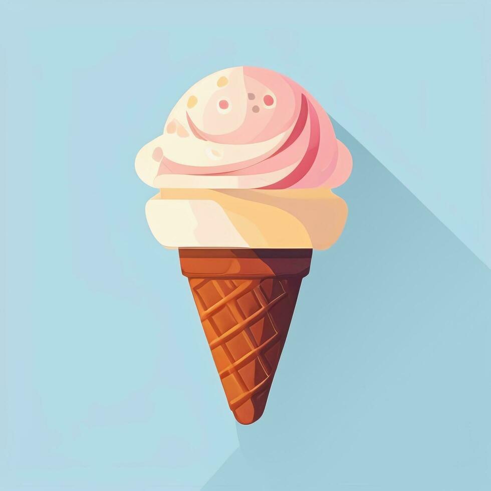 AI generated Ice Cream Icon Clip Art Sticker Decoration Simple Background photo