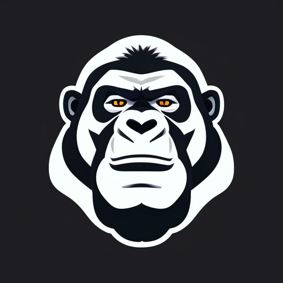 AI generated Gorilla Icon Avatar Gamer Clip Art Sticker Decoration Simple Background photo