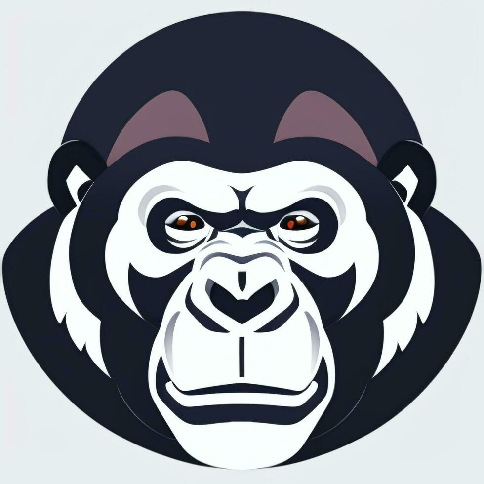 AI generated Gorilla Icon Avatar Gamer Clip Art Sticker Decoration Simple Background photo