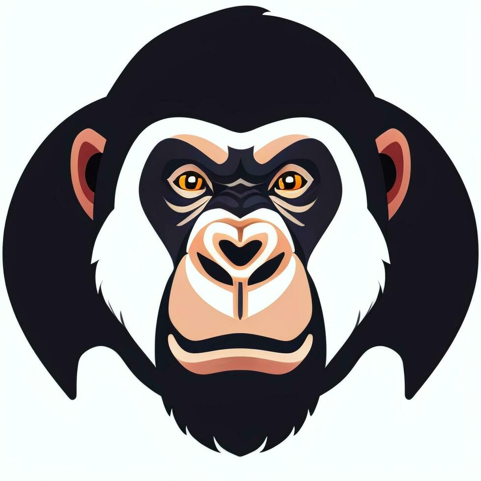 AI generated Gorilla Icon Avatar Gamer Clip Art Sticker Decoration Simple Background photo