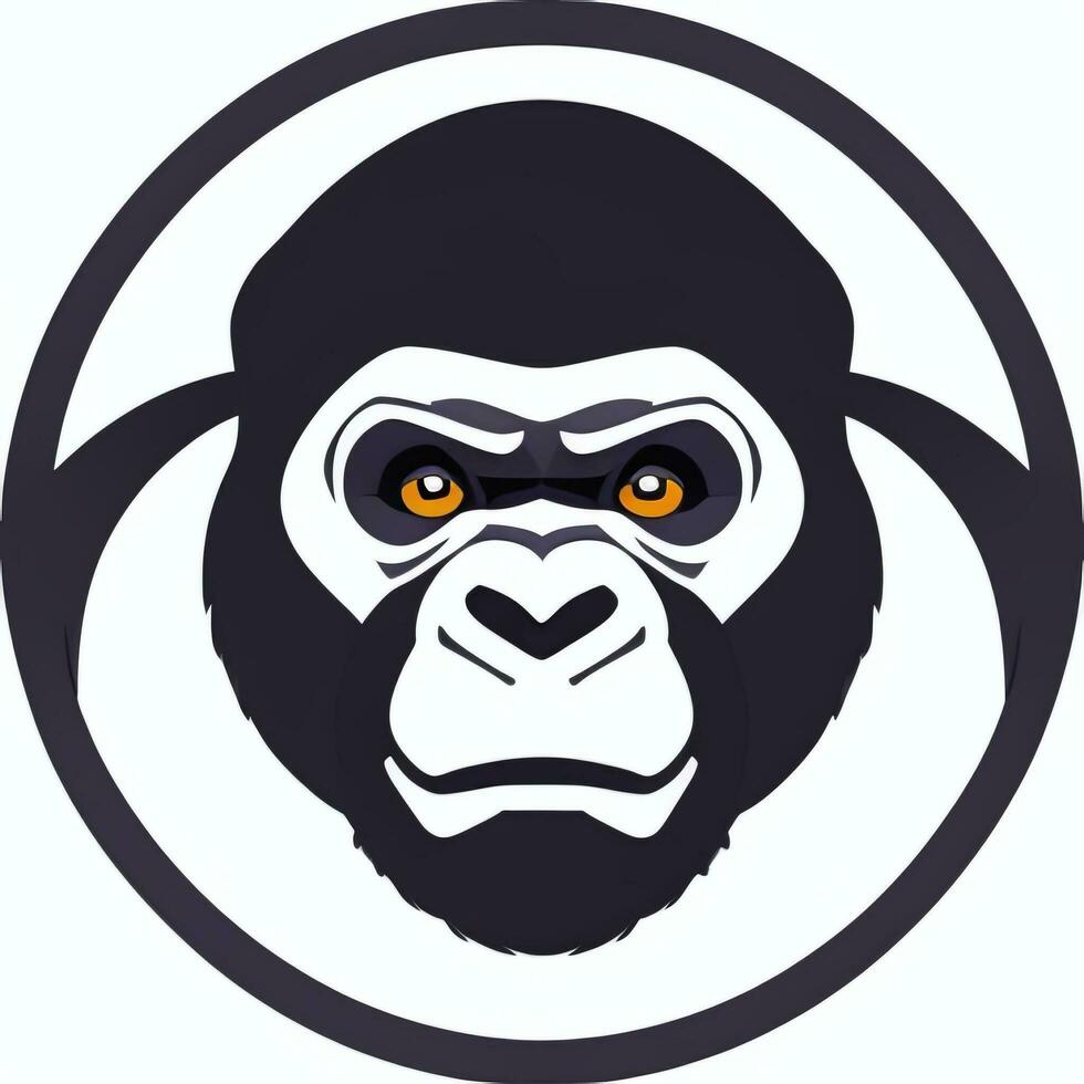 ai generado gorila icono avatar jugador acortar Arte pegatina decoración sencillo antecedentes foto