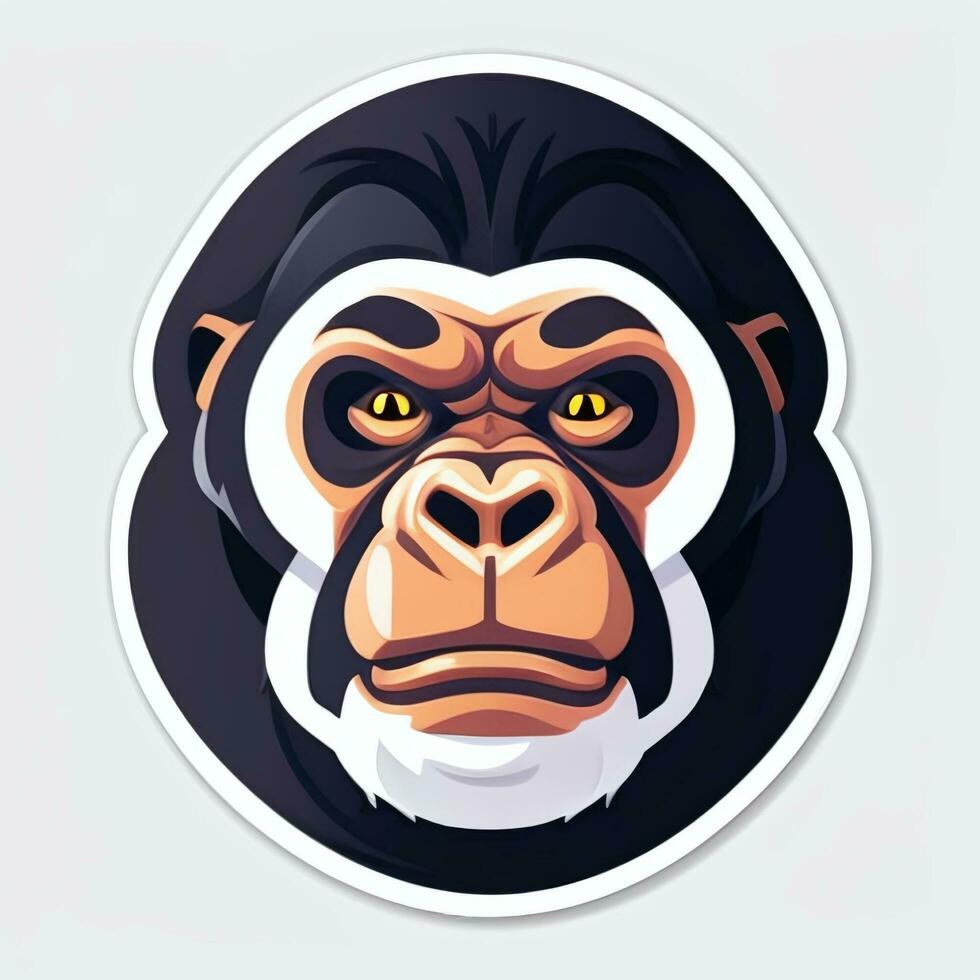 AI generated Gorilla Icon Avatar Gamer Clip Art Sticker Decoration Simple Background photo