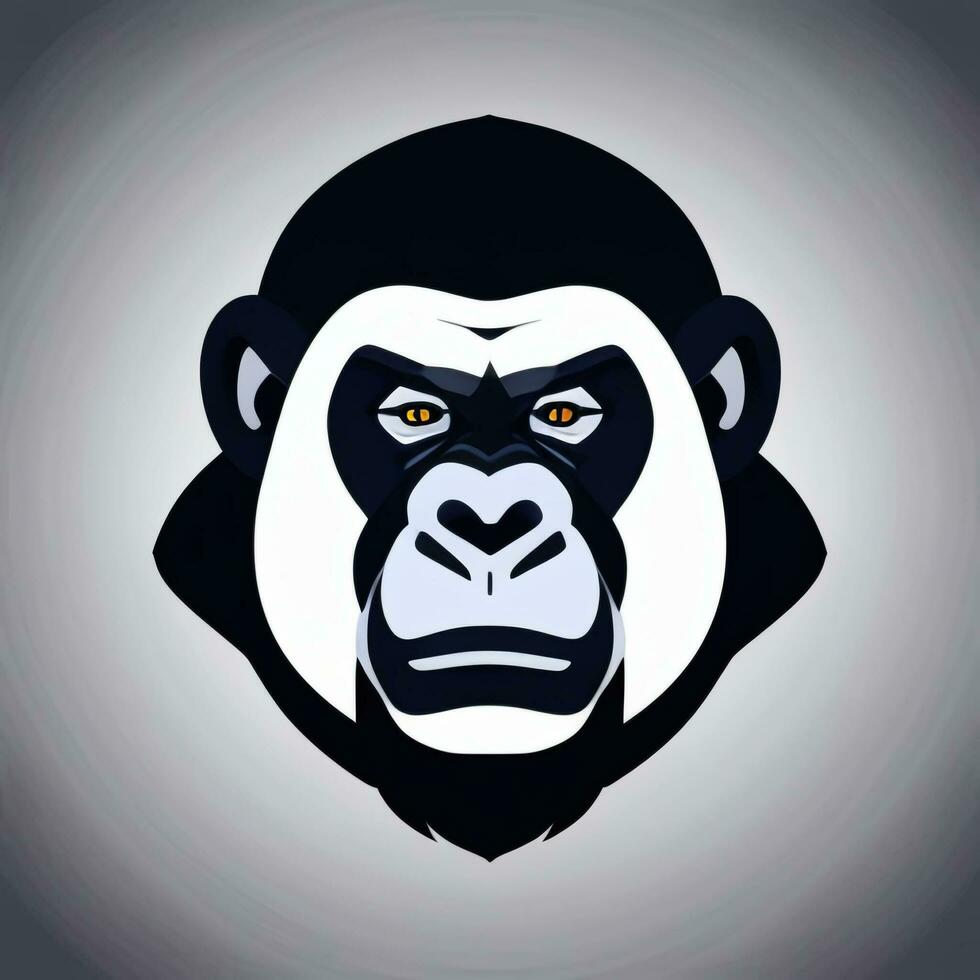 AI generated Gorilla Icon Avatar Gamer Clip Art Sticker Decoration Simple Background photo