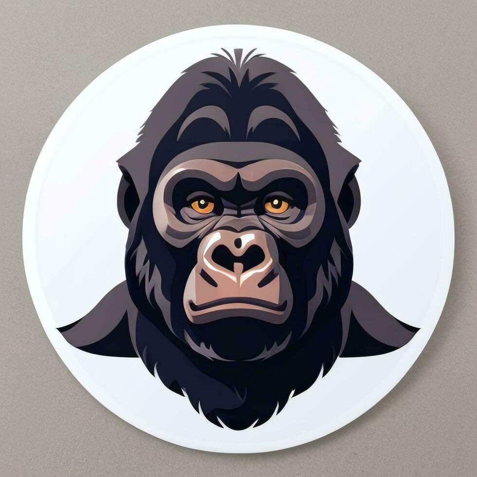 AI generated Gorilla Icon Avatar Gamer Clip Art Sticker Decoration Simple Background photo