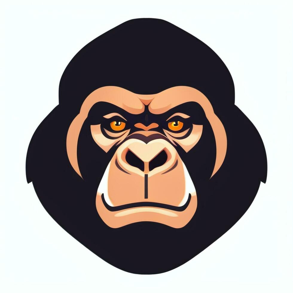 AI generated Gorilla Icon Avatar Gamer Clip Art Sticker Decoration Simple Background photo