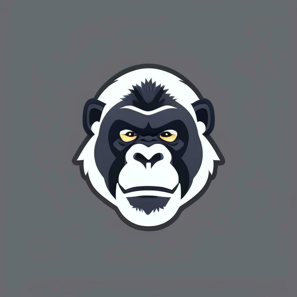 AI generated Gorilla Icon Avatar Gamer Clip Art Sticker Decoration Simple Background photo