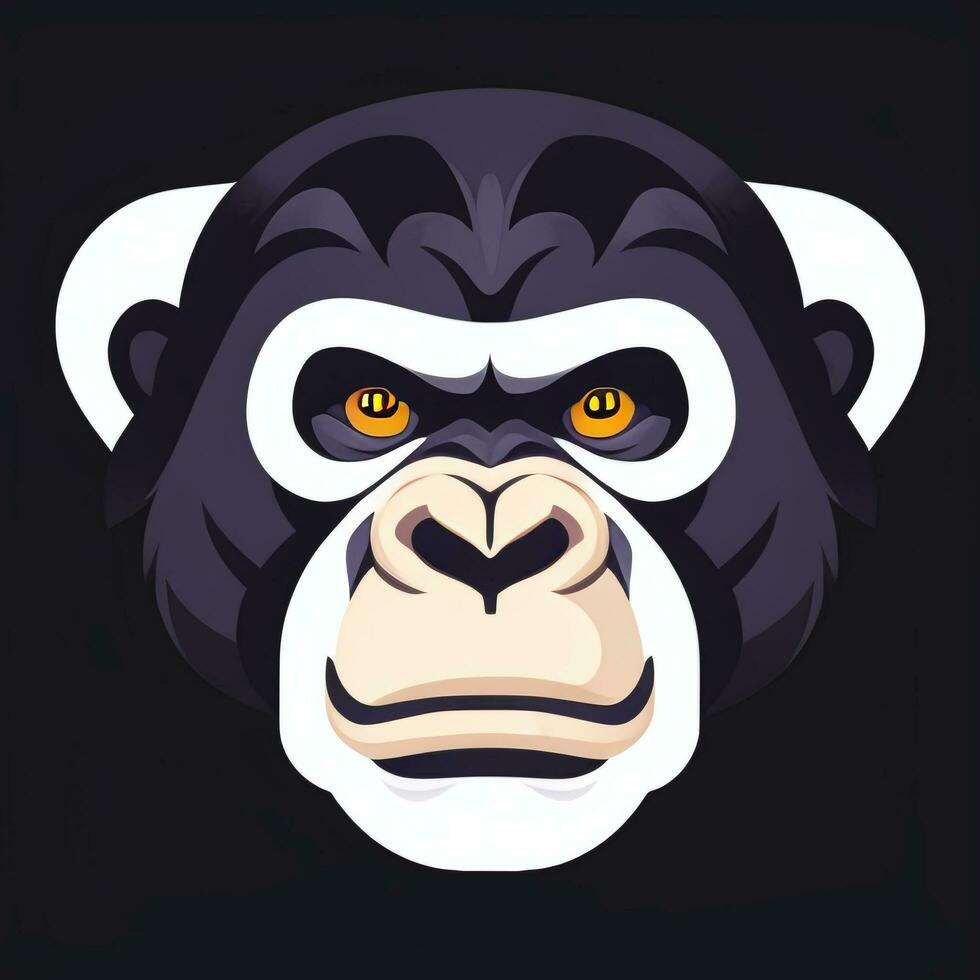 AI generated Gorilla Icon Avatar Gamer Clip Art Sticker Decoration Simple Background photo