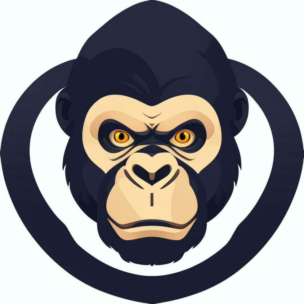 AI generated Gorilla Icon Avatar Gamer Clip Art Sticker Decoration Simple Background photo