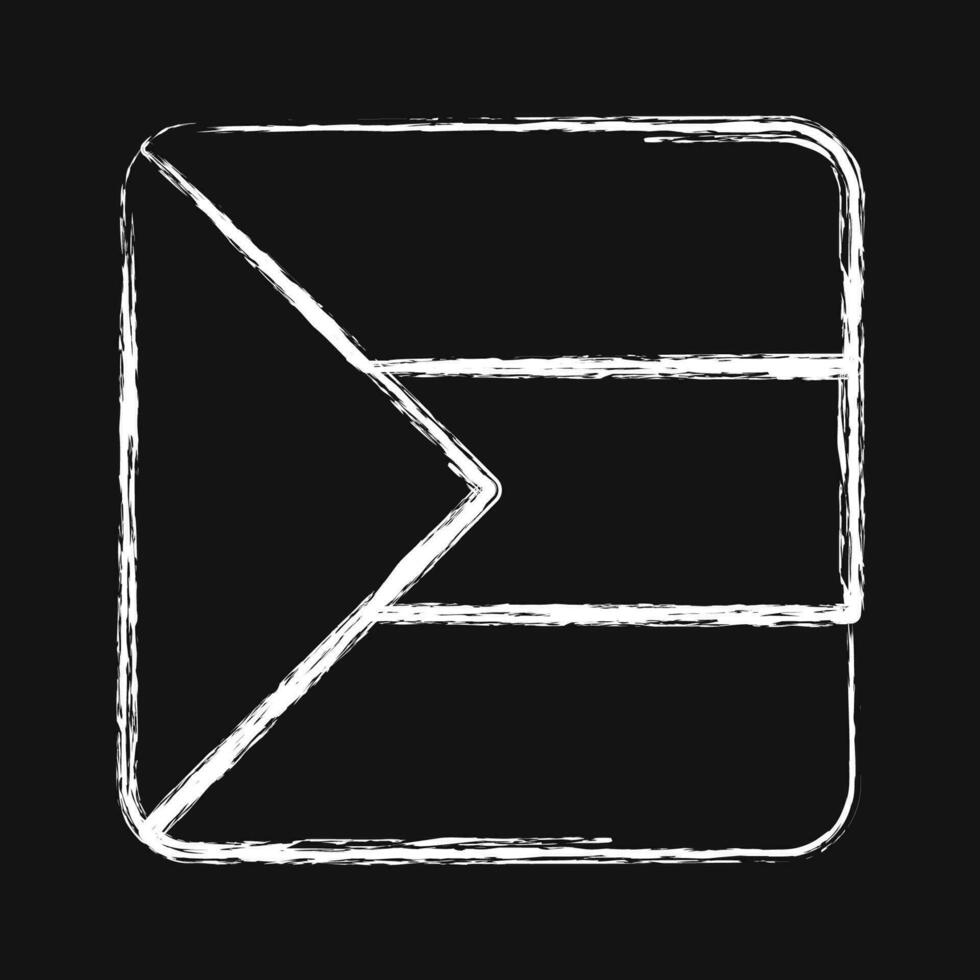 Icon square palestine flag. Palestine elements. Icons in chalk style. Good for prints, posters, logo, infographics, etc. vector