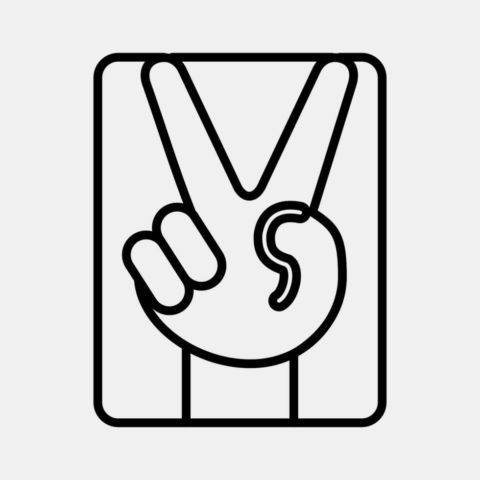 Icon fingers peaceful gesture. Palestine elements. Icons in line style. Good for prints, posters, logo, infographics, etc. vector
