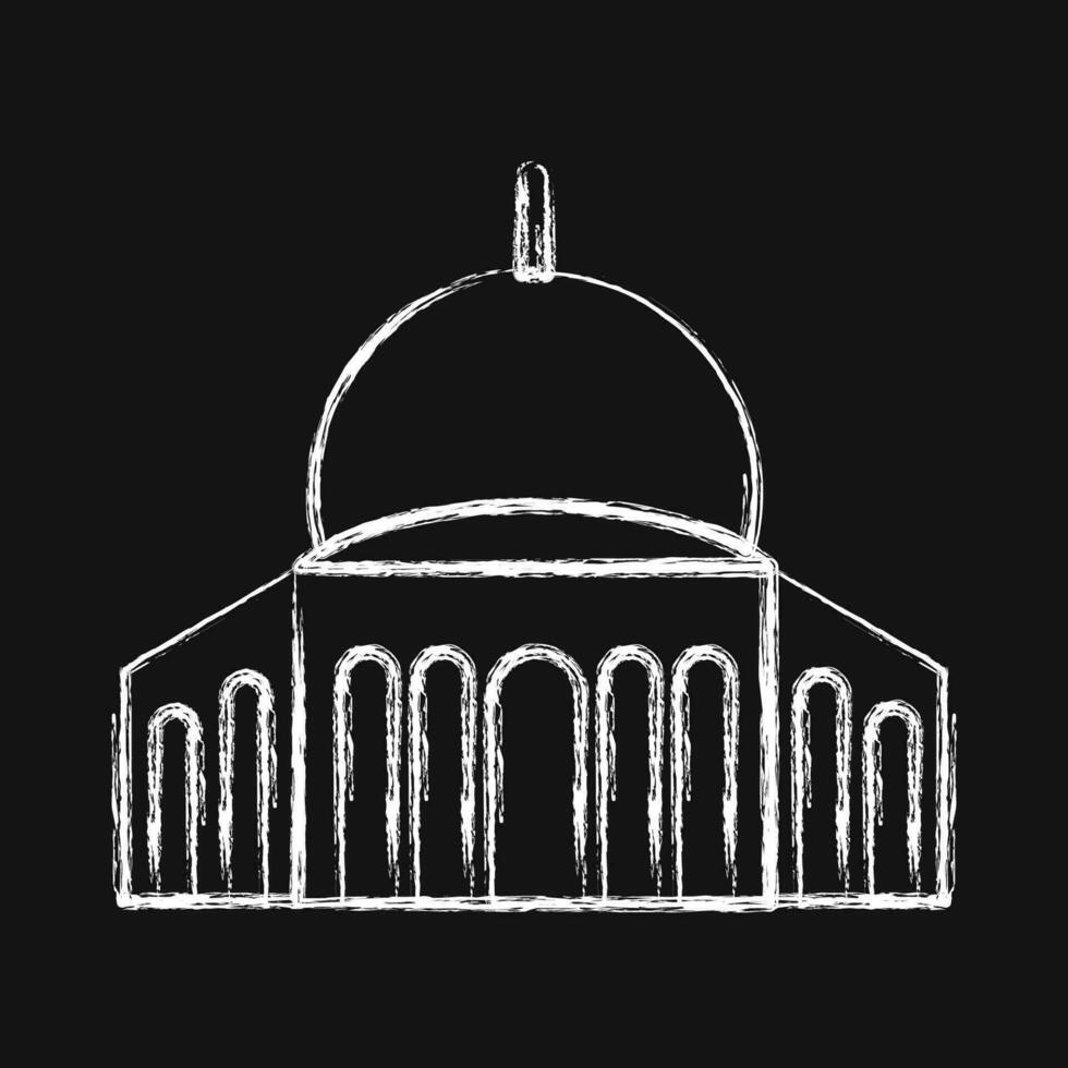 icono mezquita. Palestina elementos. íconos en tiza estilo. bueno para huellas dactilares, carteles, logo, infografía, etc. vector