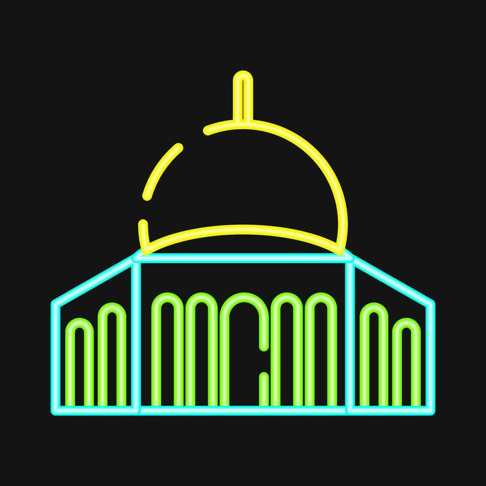 Icon mosque. Palestine elements. Icons in neon style. Good for prints, posters, logo, infographics, etc. vector