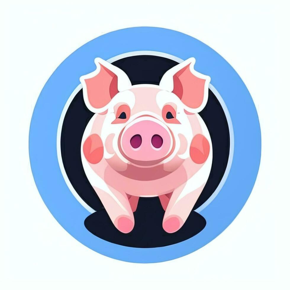 AI generated Pig Icon Avatar Gamer Clip Art Sticker Decoration Simple Background photo