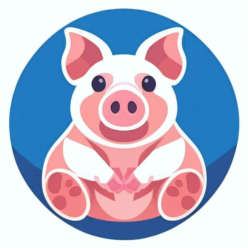 ai generado cerdo icono avatar jugador acortar Arte pegatina decoración sencillo antecedentes foto