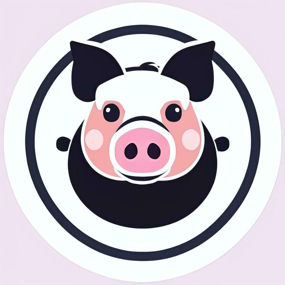 AI generated Pig Icon Avatar Gamer Clip Art Sticker Decoration Simple Background photo