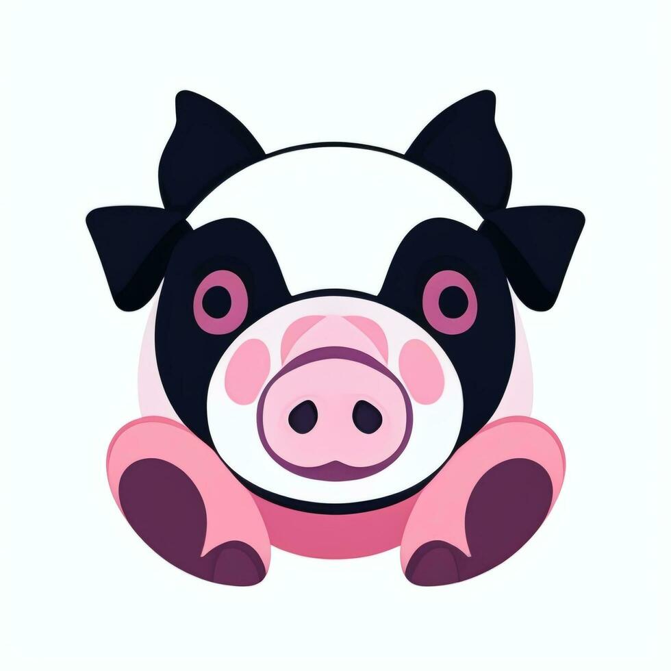 AI generated Pig Icon Avatar Gamer Clip Art Sticker Decoration Simple Background photo