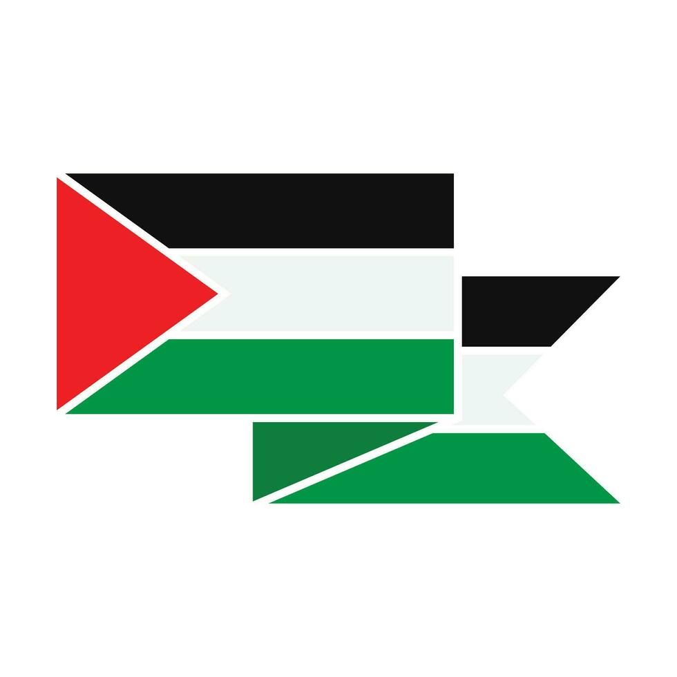 wavy national flag of palestine for poster icon symbol vector illustration design