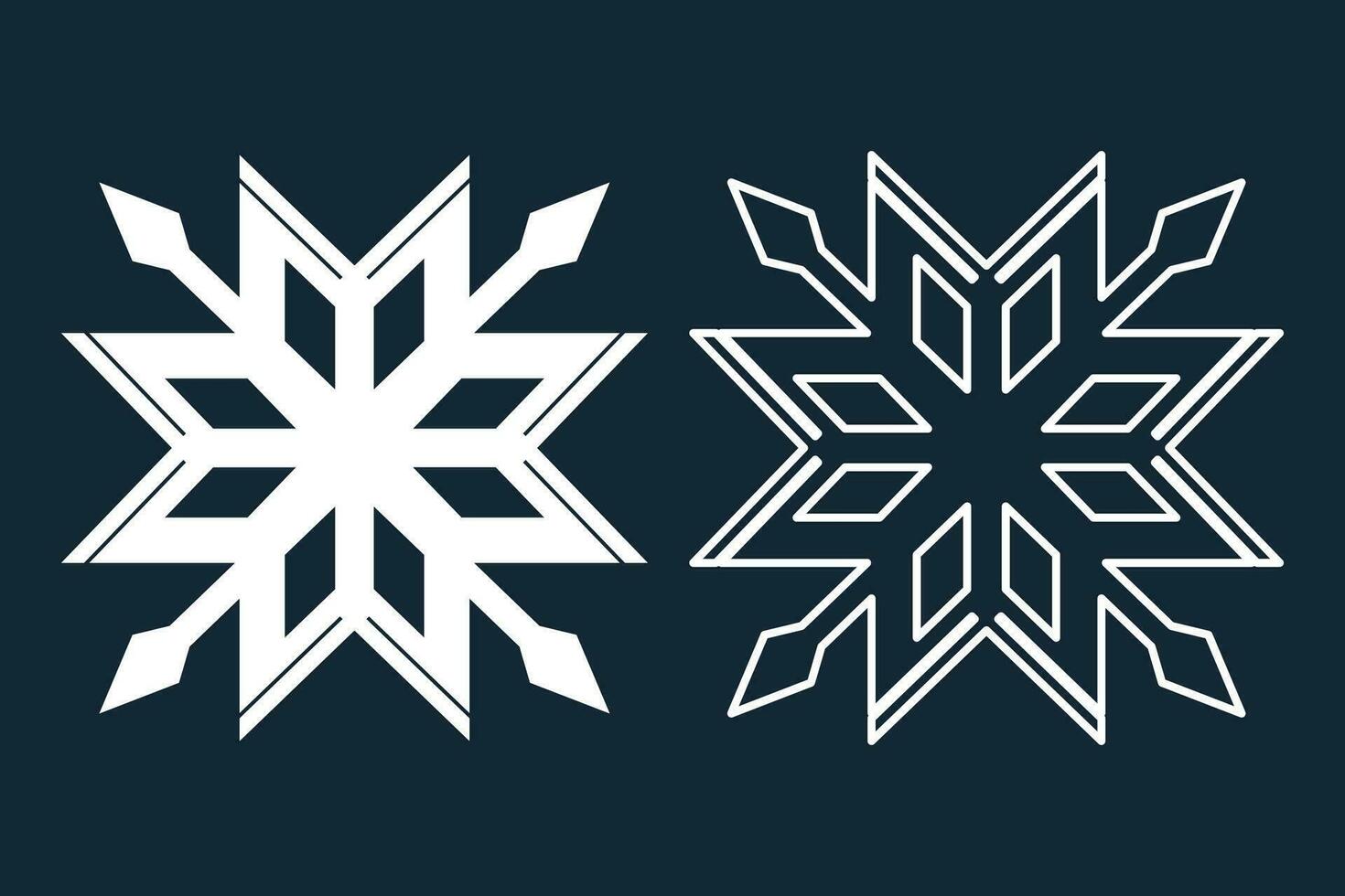 ice crystal snowflake element set isolated icon outline design winter vector illustration